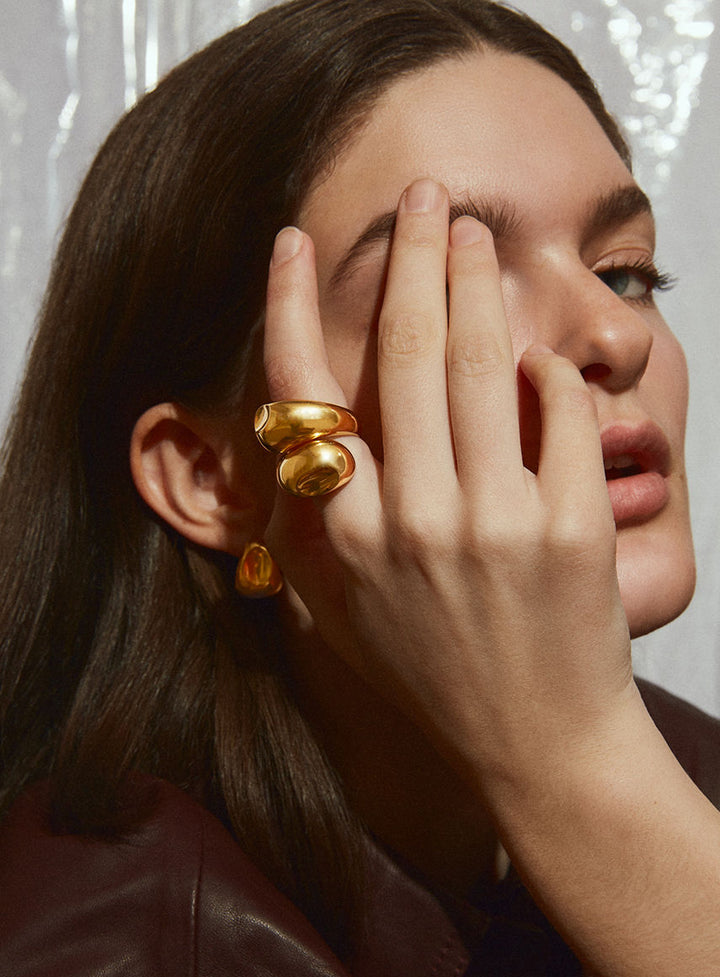 Egg 14K Forgyldt Ring