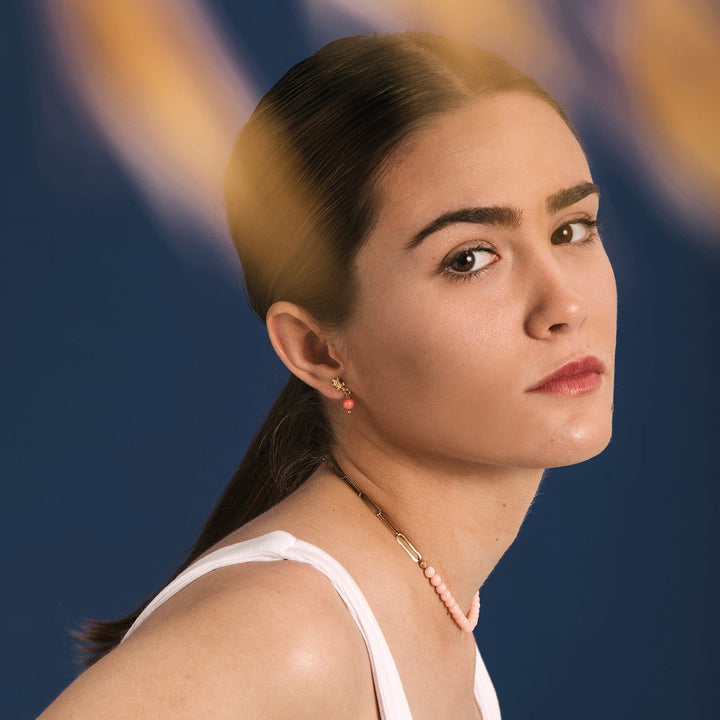 Shasa 18K Forgyldt Halskæde m. Koral