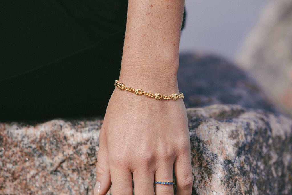 IX Rock Curb Gold Plated Armband