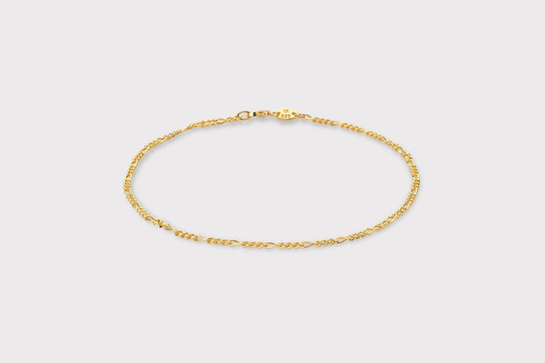 IX Figaro Gold Plated Anklet