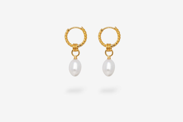 IX Ocean Pearl Gold Plated Hoop
