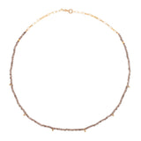 Smoky Gold Plated Necklace w. Quartz