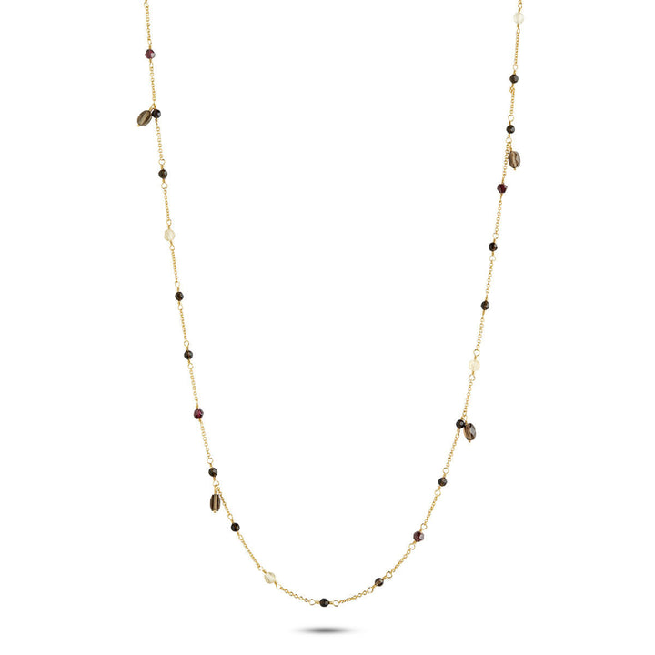 Gem Candy Happiness 18K Forgyldt Halskæde m. Granat Sten, Kvarts & Citrin