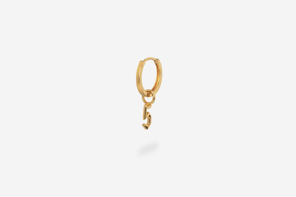 IX Lucky Number 5 Gold Plated Pendant