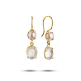 Limited Edition Rose 18K Gold Plated Earrings w. Quartz