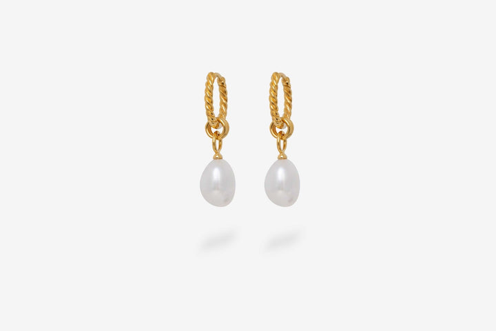IX Ocean Pearl Gold Plated Hoop