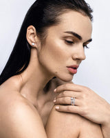 Luxury Tiny Clash 18K Whitegold Studs w. Lab-Grown Diamonds