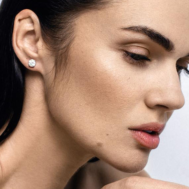 Luxury Tiny Clash 18K Whitegold Studs w. Lab-Grown Diamonds