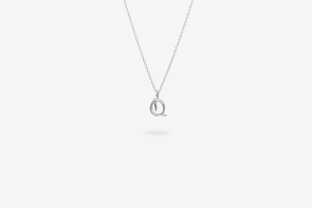 IX Q Letter Silver Pendant