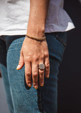 IX Octagon Signet Silver Ring