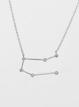 Star Sign Gemini 18K Hvidguld Halskæde m. Diamant