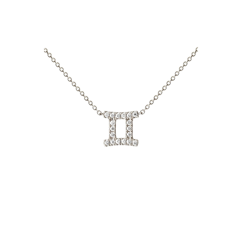 Petit Sign Gemini 18K Whitegold Necklace w. Diamonds