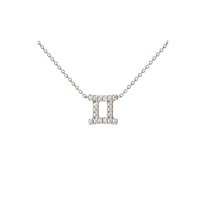 Petit Sign Gemini 18K Whitegold Necklace w. Diamonds