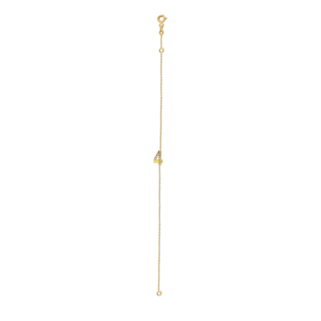 Numerology 4 18K Gold Bracelet w. Sapphires