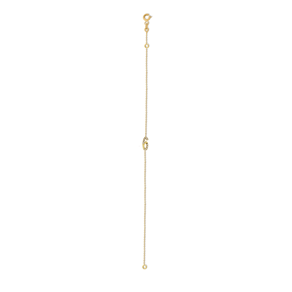 Numerology 6 18K Gold Bracelet w. Sapphires