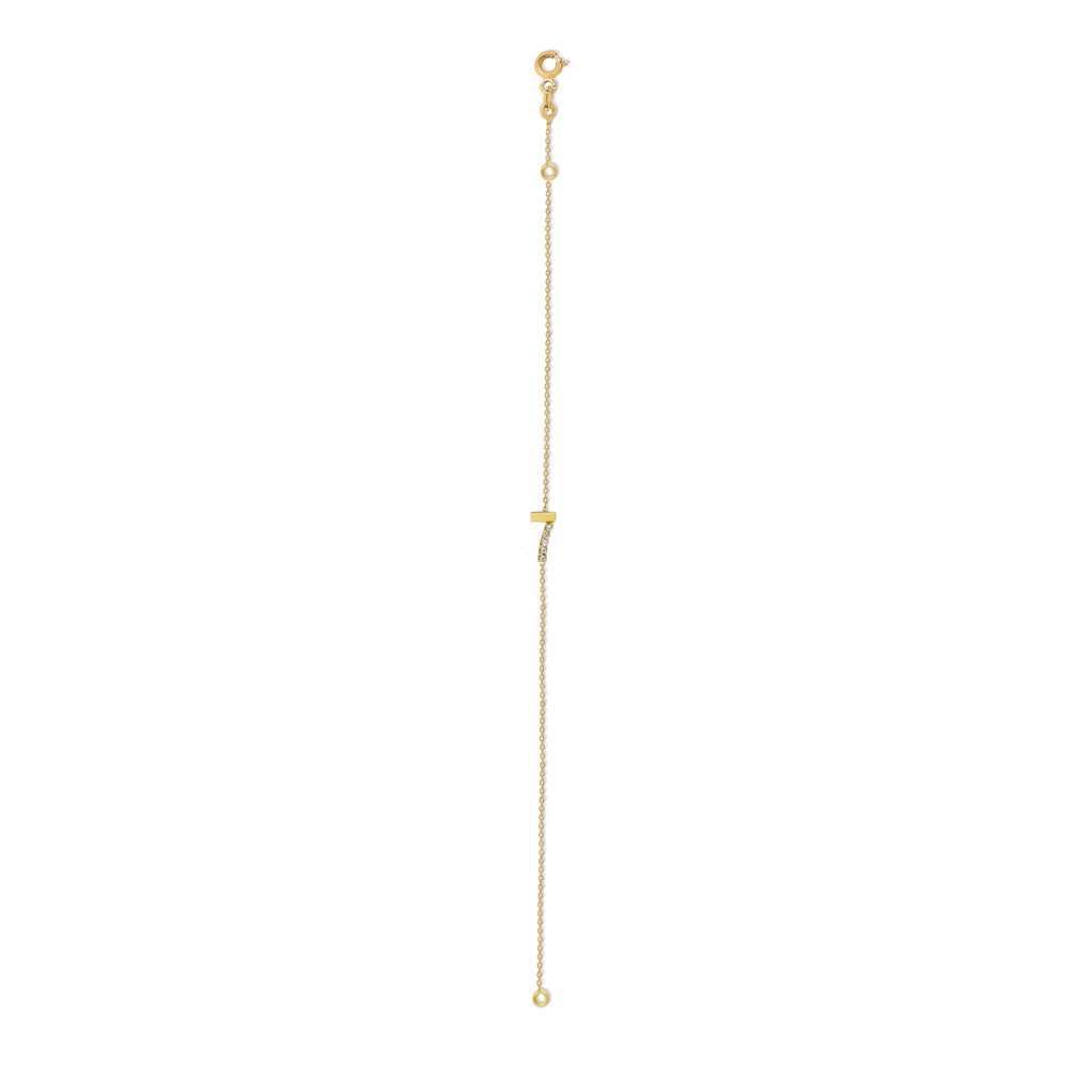 Numerology 7 18K Gold Bracelet w. Sapphires