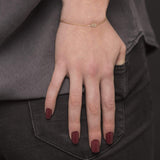 Numerology 8 18K Gold Bracelet w. Emeralds