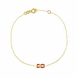 Numerology 8 18K Gold Bracelet w. Rubies