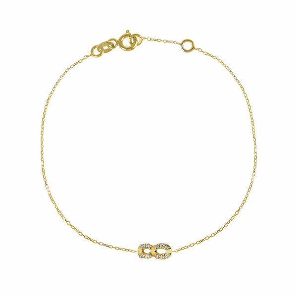 Numerology 8 18K Gold Bracelet w. Sapphires