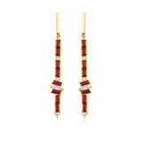 Artisia 18K Gold Earrings w. Diamonds & Rubies
