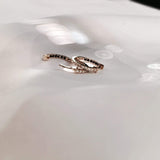 Claire Huggies 18K Gold Hoops w. Black & White Diamonds