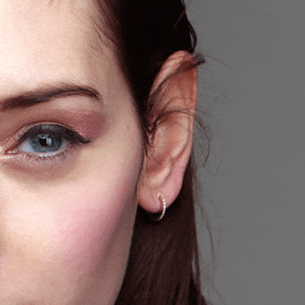 Claire Huggies 18K Gold Hoops w. Black & White Diamonds