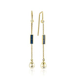 Eline 18K Gold Single Earring w. blue & White Sapphires & Pearl