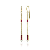 Eline 18K Gold Earrings w. Diamonds & Rubies