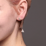 Mara Thread 18K Gold Earring w. Diamonds