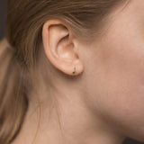 Numerology 4 - Single 18K Gold Earring w. Sapphires