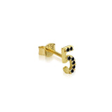 Numerology 5 - Single 18K Gold Earring w. Sapphires