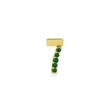 Numerology 7 - Single 18K Gold Earring w. Emeralds