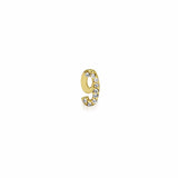 Numerology 9 - Single 18K Gold Earring w. Sapphires