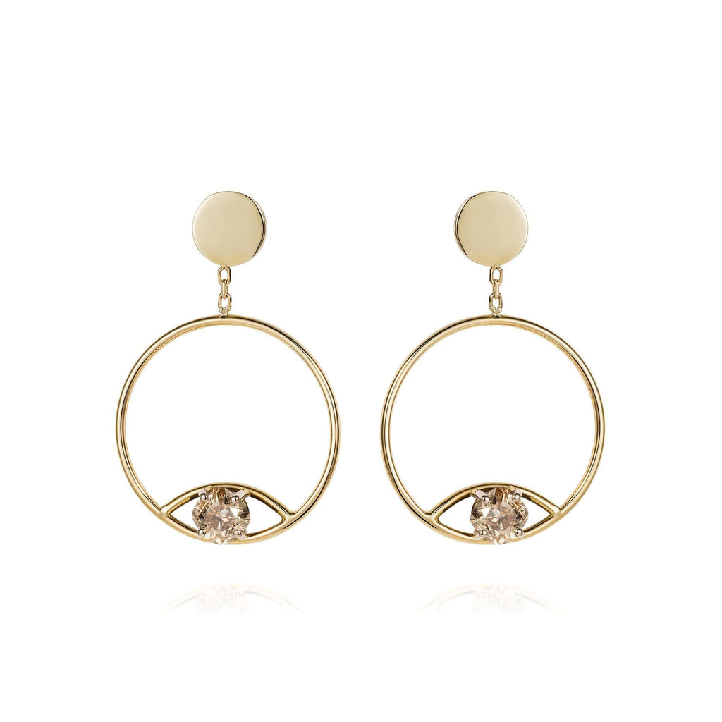 Sonia 18K Gold Hoops w. Diamonds