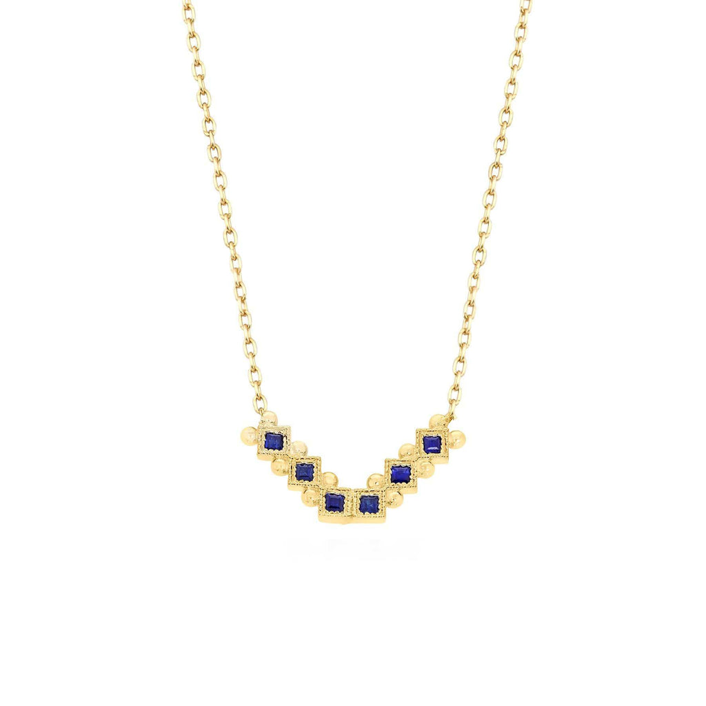 Lara 18K Gold Necklace w. Sapphires