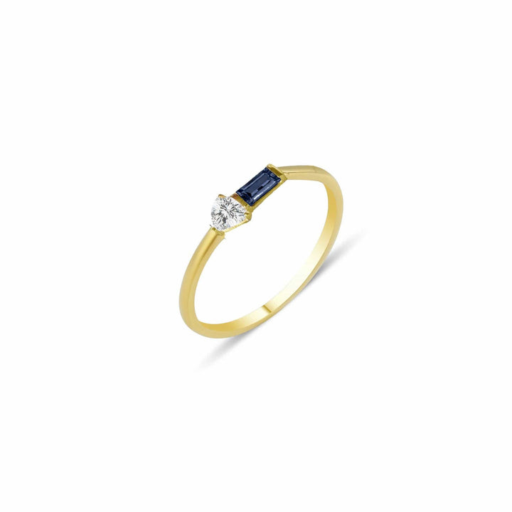 Eline 18K Gold Ring w. Sapphires