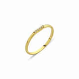 Eline Row 18K Gold Ring w. White Sapphires