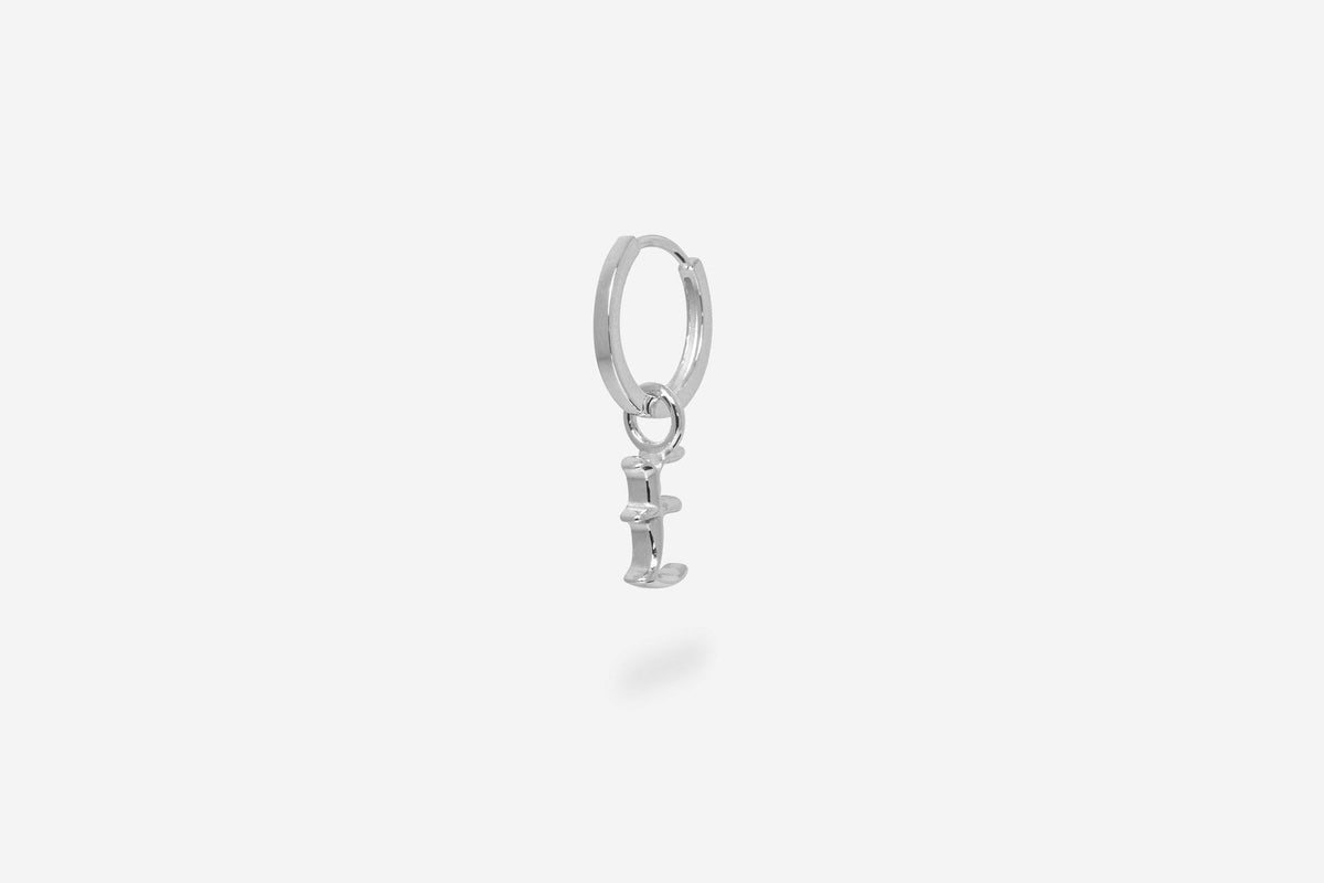 IX E Letter Silver Pendant