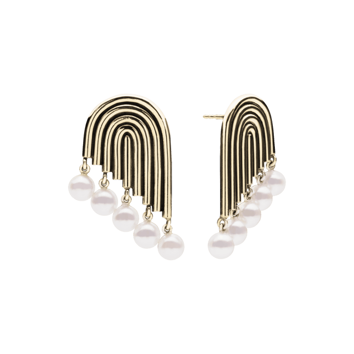 Supersonic Multiple Pearl Earrings Gold Plated