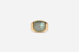 IX Cushion Signet Labradorite Gold Plated  Ring