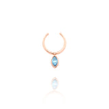 Grand Swinging 18K Rosegold Ear Cuff w. Topaz & Amethyst