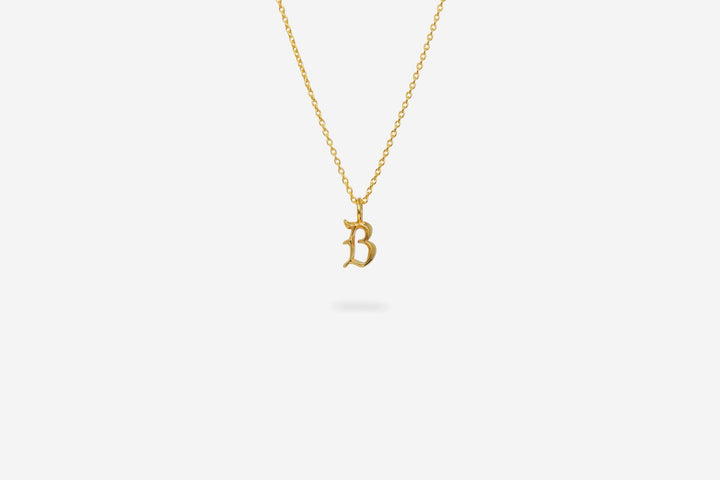 IX B Letter 22K Gold Plated Pendant