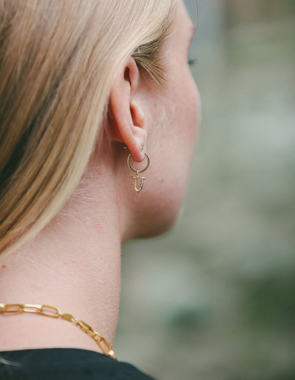 IX V Letter 22K Gold Plated Pendant