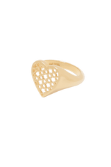 Heart Signet Ring Gold Plated