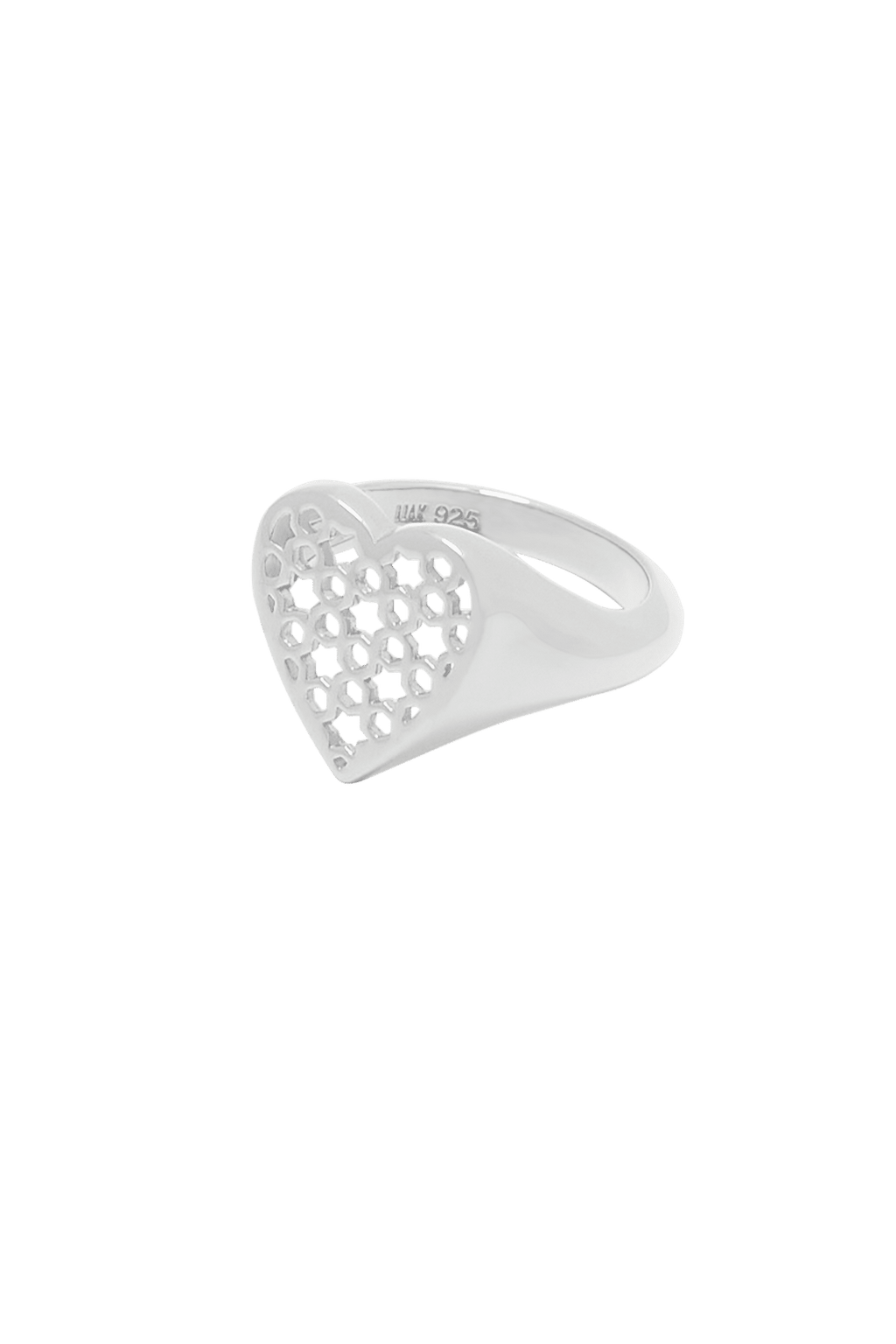 Heart Signet Ring Silver
