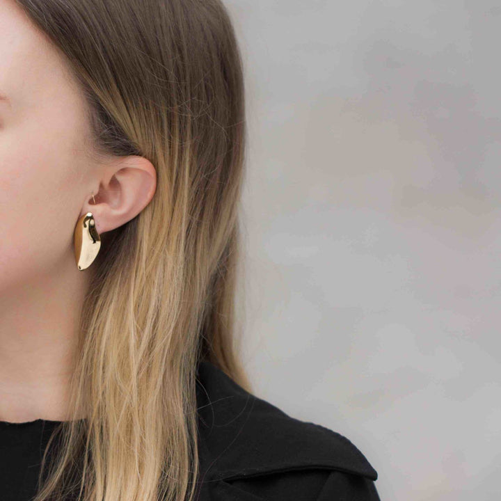 Rock Fragment Gold Plated Earrings