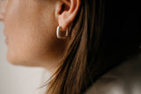 IX Bold Square Silver Hoop