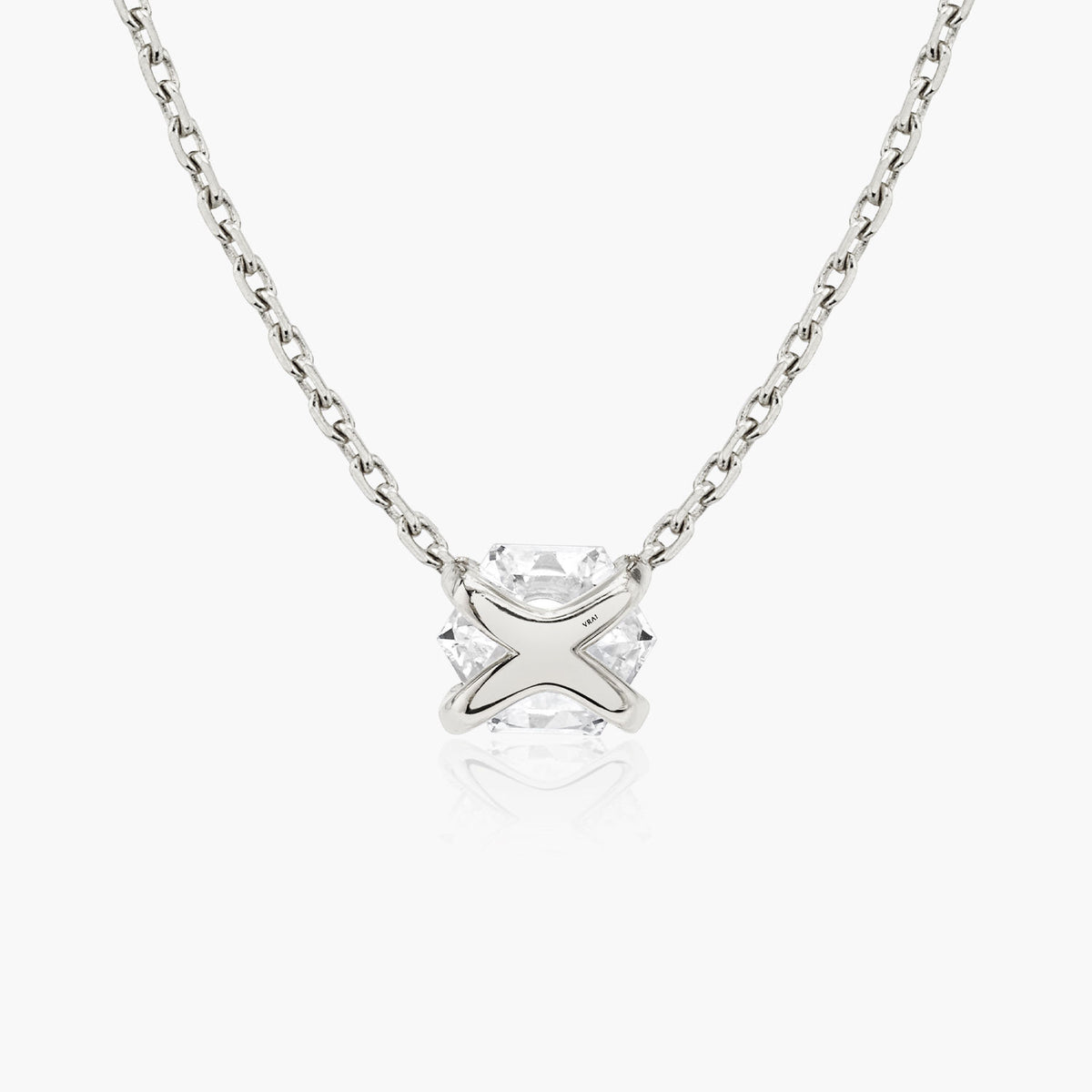 Iconic Hexagon 14K Whitegold Necklace w. Lab-Grown Diamonds, 0.75 ct.