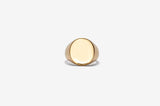 IX Oval Signet Gold Plated Ring