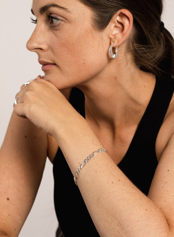 IX Chunky Figaro Silver Bracelet